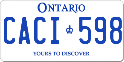 ON license plate CACI598