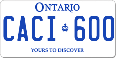 ON license plate CACI600