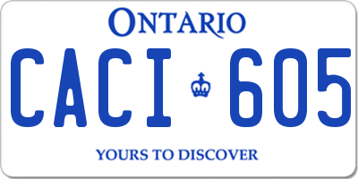 ON license plate CACI605