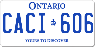 ON license plate CACI606