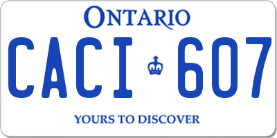 ON license plate CACI607