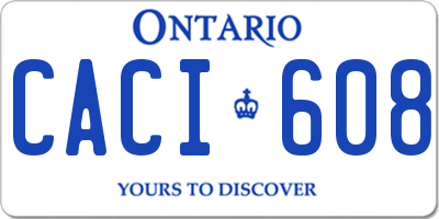 ON license plate CACI608