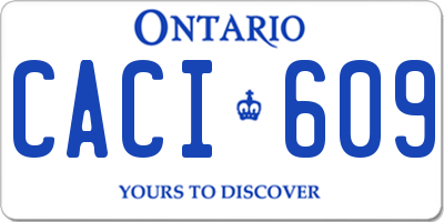 ON license plate CACI609