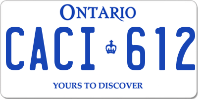 ON license plate CACI612