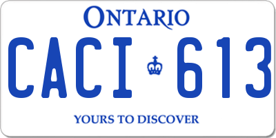 ON license plate CACI613