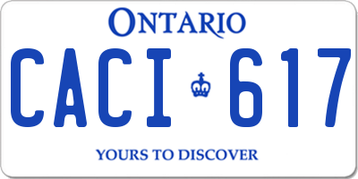 ON license plate CACI617