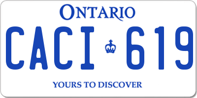 ON license plate CACI619