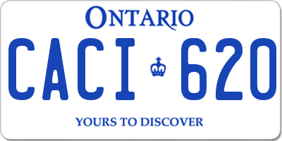 ON license plate CACI620