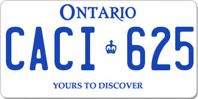 ON license plate CACI625