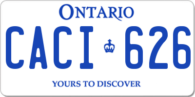 ON license plate CACI626