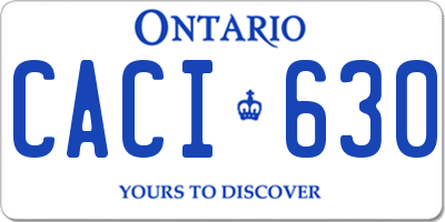 ON license plate CACI630