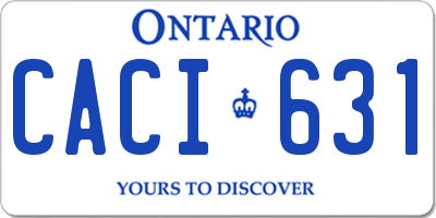 ON license plate CACI631