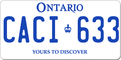 ON license plate CACI633