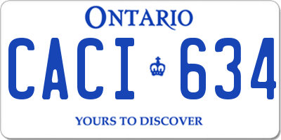 ON license plate CACI634