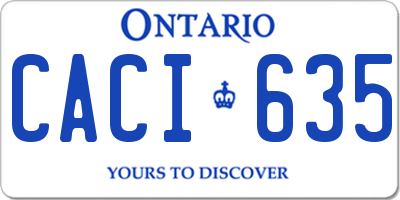 ON license plate CACI635