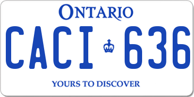 ON license plate CACI636