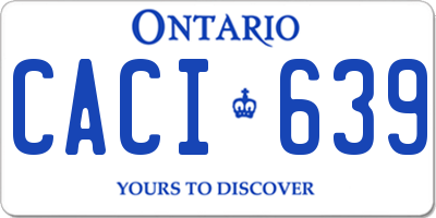 ON license plate CACI639