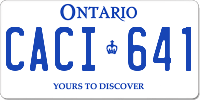 ON license plate CACI641