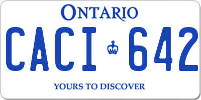 ON license plate CACI642