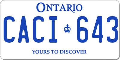 ON license plate CACI643