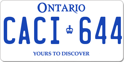 ON license plate CACI644