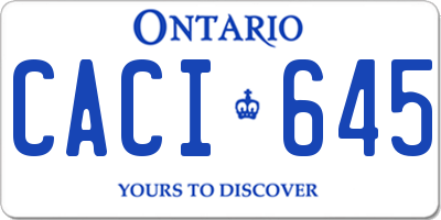 ON license plate CACI645