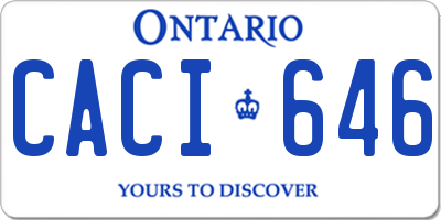 ON license plate CACI646