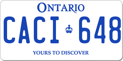 ON license plate CACI648