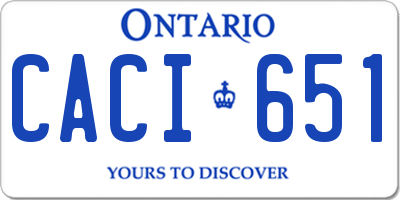 ON license plate CACI651