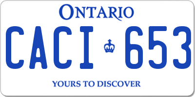 ON license plate CACI653