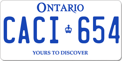 ON license plate CACI654