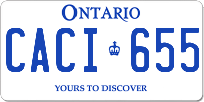 ON license plate CACI655