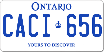 ON license plate CACI656