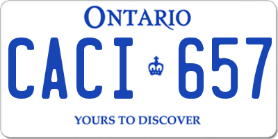 ON license plate CACI657