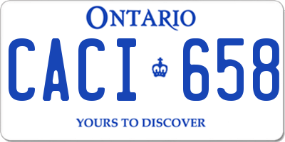 ON license plate CACI658