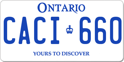 ON license plate CACI660