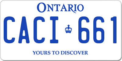 ON license plate CACI661