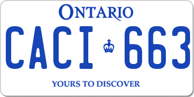 ON license plate CACI663