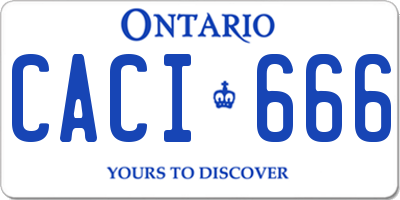 ON license plate CACI666