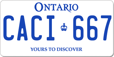 ON license plate CACI667