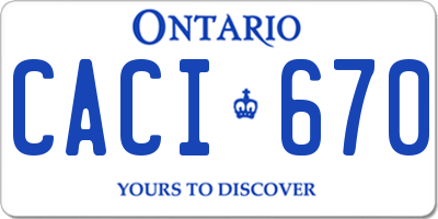 ON license plate CACI670