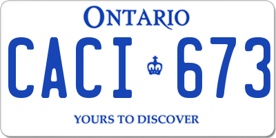 ON license plate CACI673