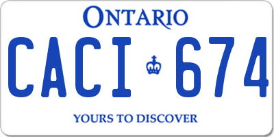 ON license plate CACI674