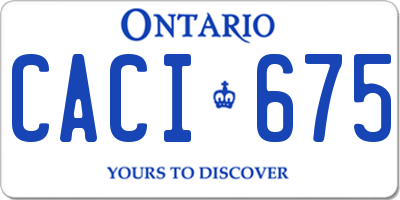 ON license plate CACI675