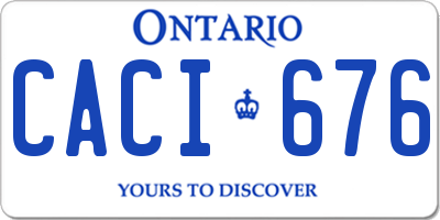 ON license plate CACI676