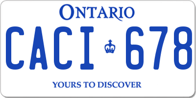 ON license plate CACI678