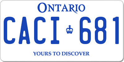 ON license plate CACI681