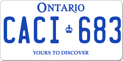 ON license plate CACI683