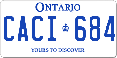 ON license plate CACI684