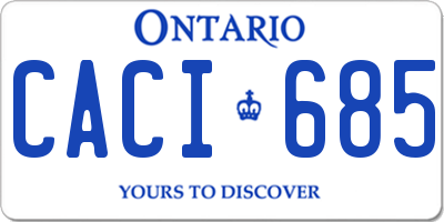 ON license plate CACI685